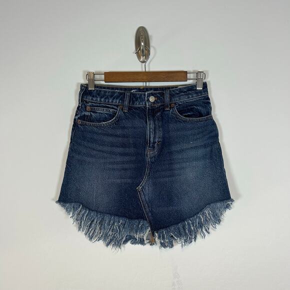 Free People We the Free Bailey Denim Mini Skirt. Size Waist 26 100% Cotton - Picture 6 of 11